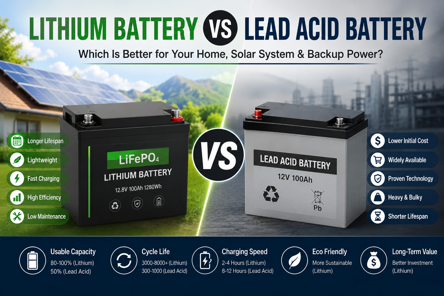 Lithium vs lead acid battery comparison